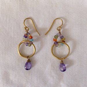 Mashka Amethyst & 18K Gold Vermeil Earrings